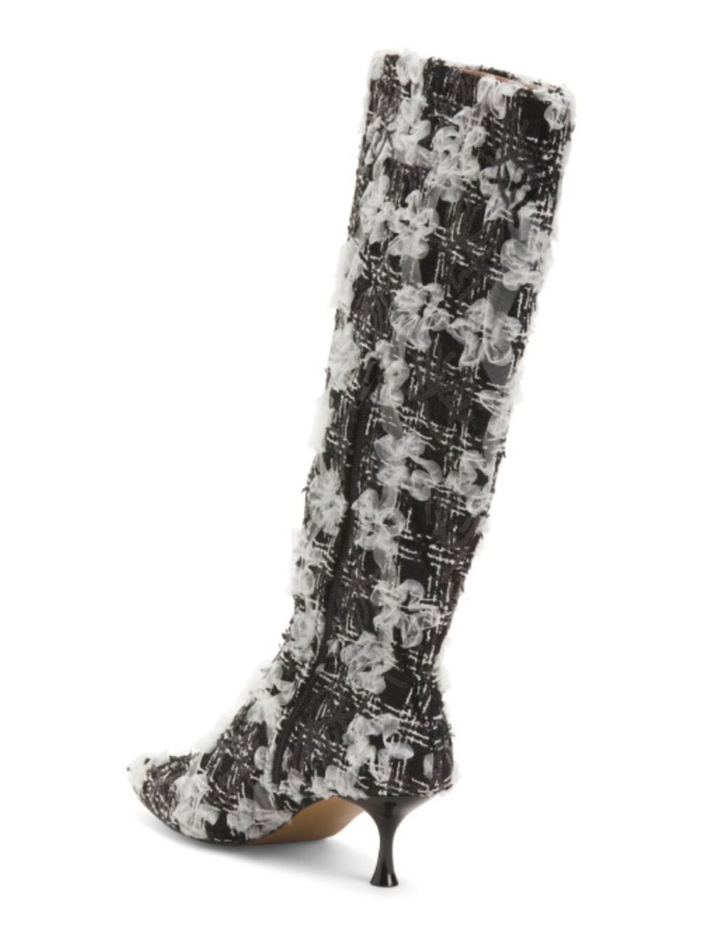 new BETSEY JOHNSON Maxxine Floral Sequin Embellished Knee Boots 268 6M3 - Picture 2 of 6